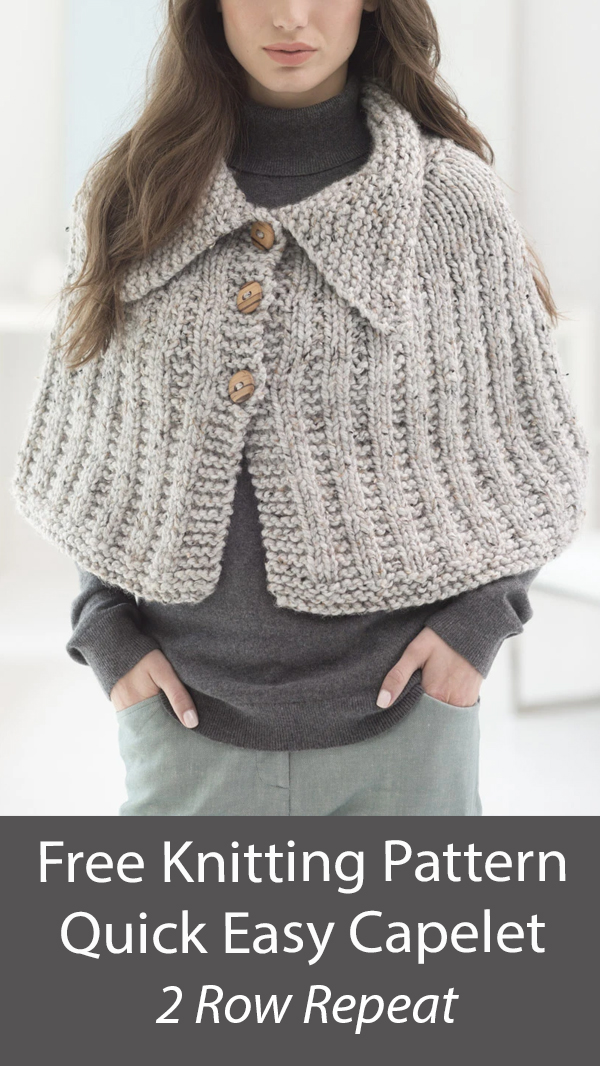 Free Poncho Knitting Pattern Quick Knit Capelet