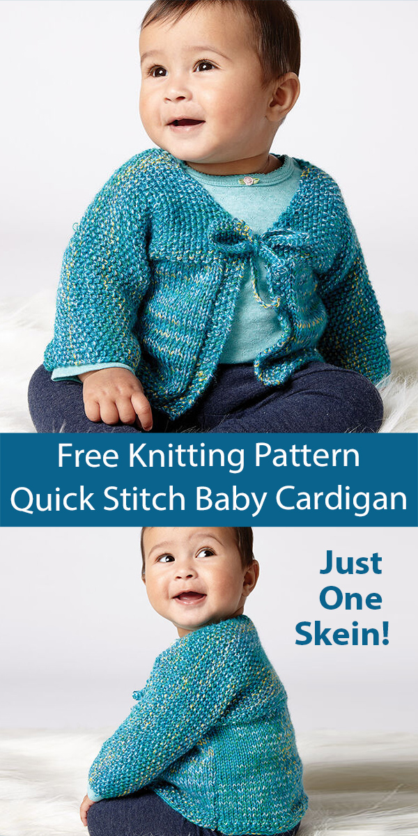 Free Baby Sweater Knitting Pattern Quick Stitch Cardigan One Skein