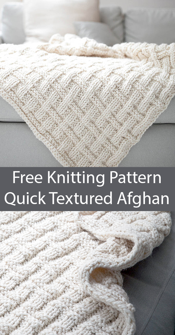 Free Knitting Pattern for Easy Quick Textured Afghan