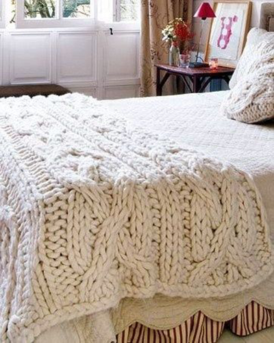 Free Knitting Pattern for Giant Cabled Throw