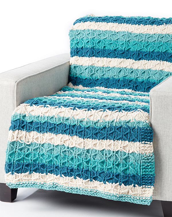 Free Knitting Pattern for Easy 8 Row Repeat Quilted Blanket