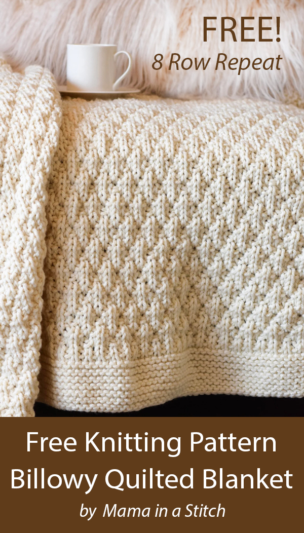 Free Blanket Knitting Pattern Billowy Quilted Lapghan Throw