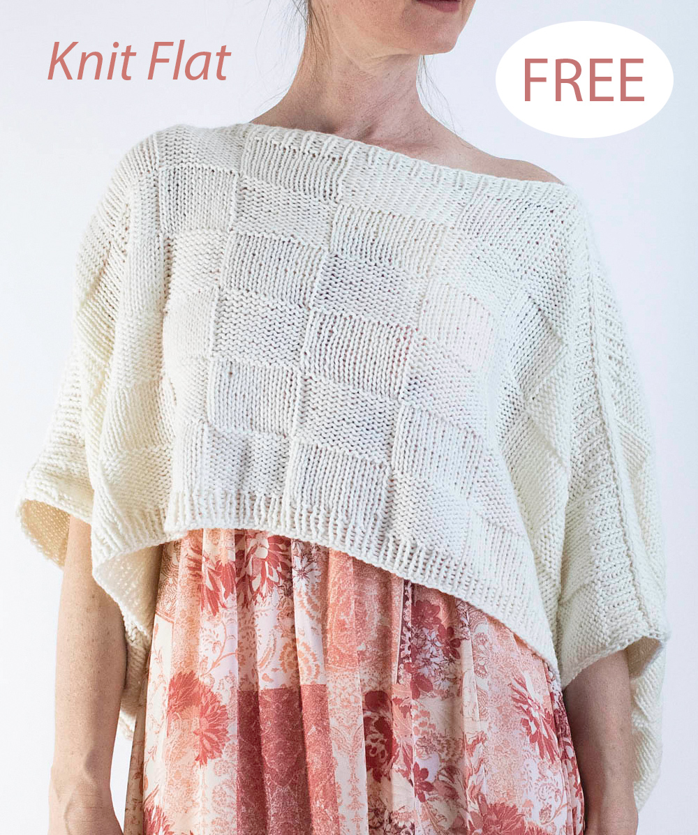 Quilted Poncho Free Knitting Pattern
