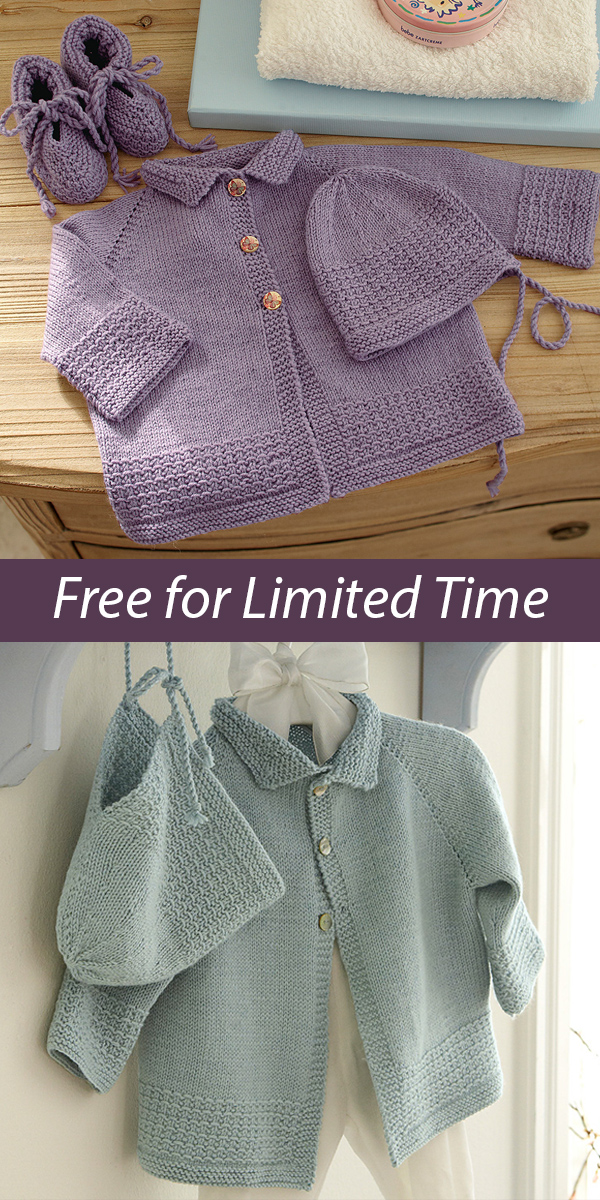 Free Knitting Pattern Pallene Layette Baby Set Free to September 30 2021