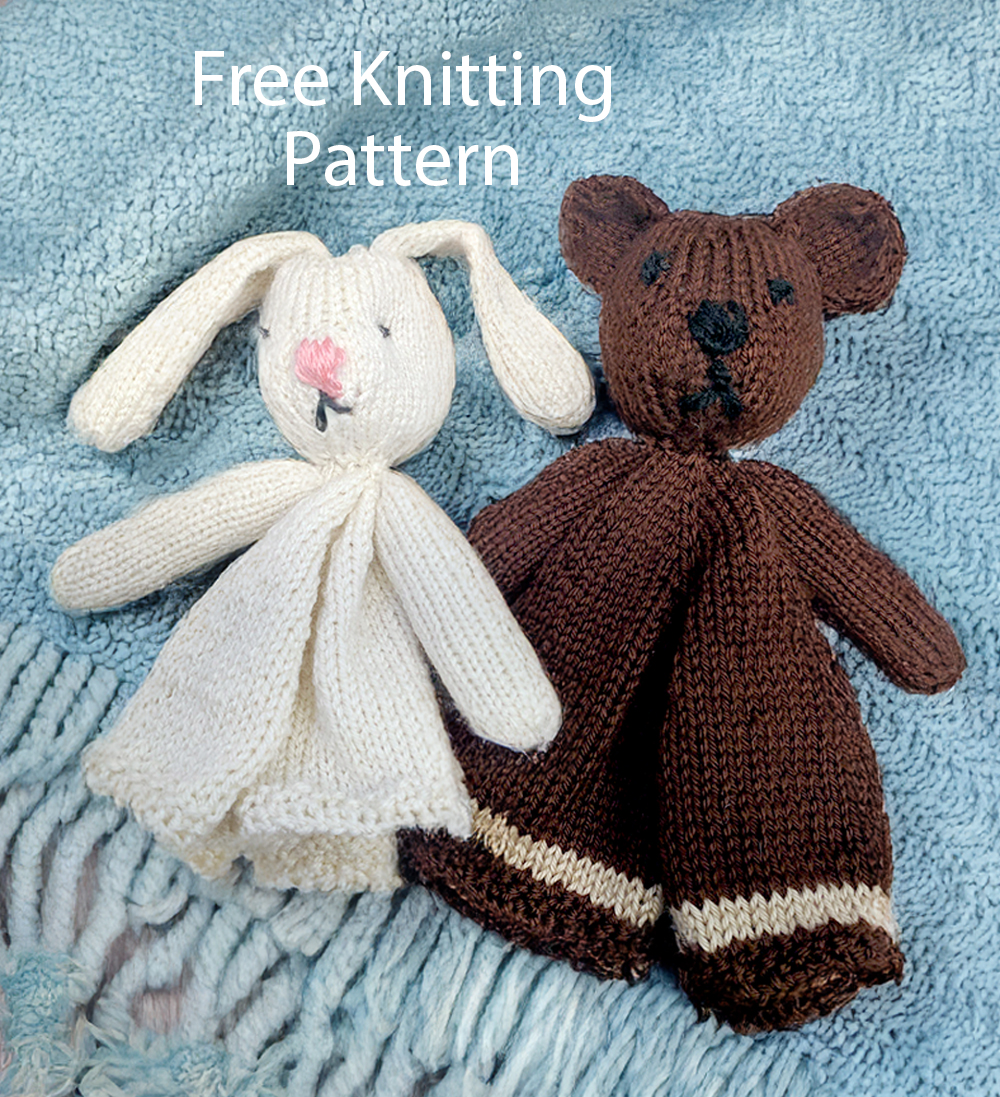 Free Baby Knitting Pattern Rabbit and Bear Lovie