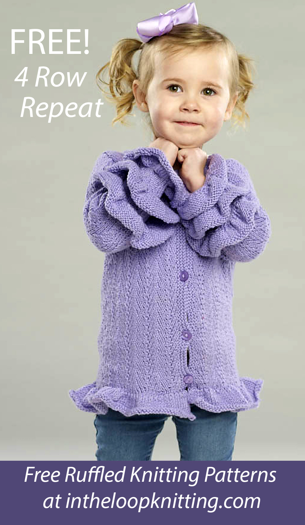 Free Child's Sweater Knitting Pattern Ruffles Cardigan
