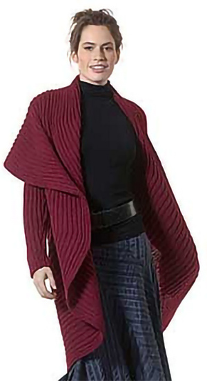 Free knitting pattern for Radha coat shrug 