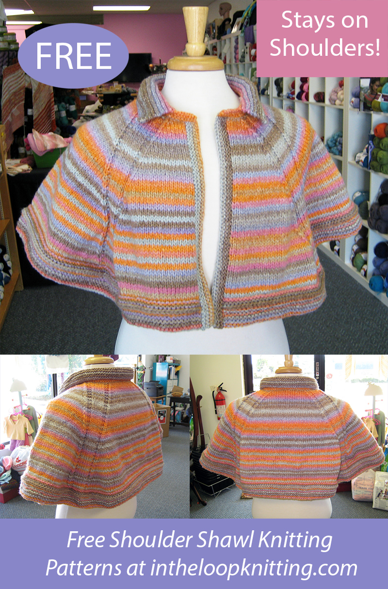 Free Raglan Type Shoulder Shawl Knitting Pattern