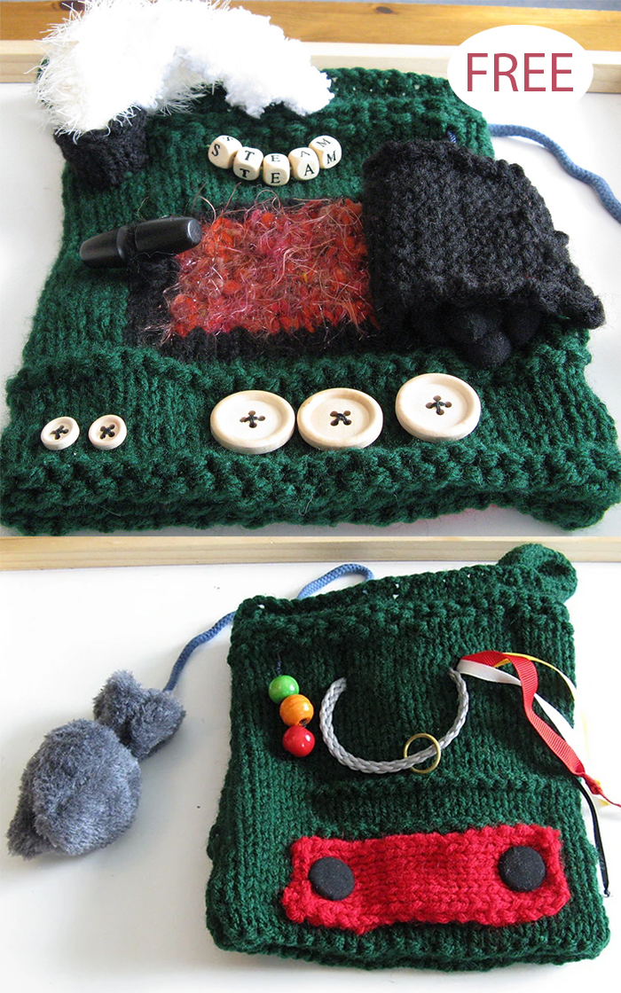 Free Railway Twiddle Pouch Knitting Pattern
