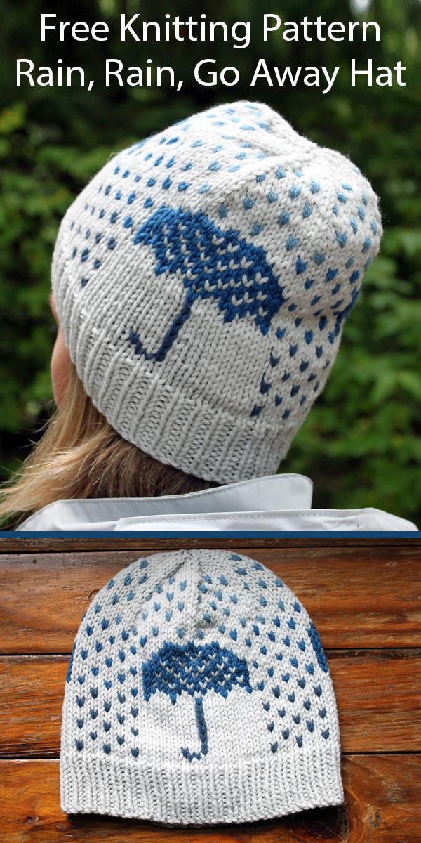 Free Knitting Pattern for Rain, Rain, Go Away Hat in 3 Sizes