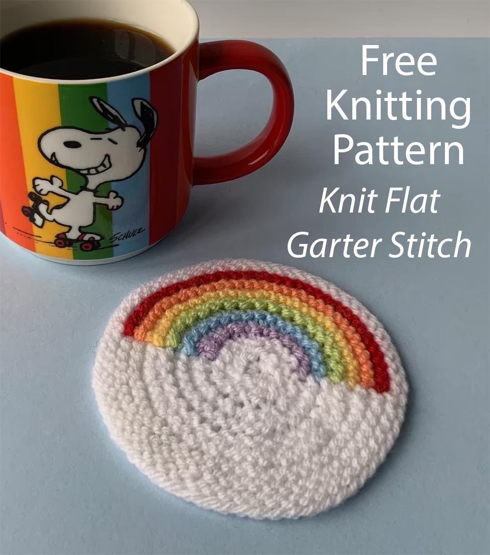 Free Knitting Pattern Rainbow Coaster