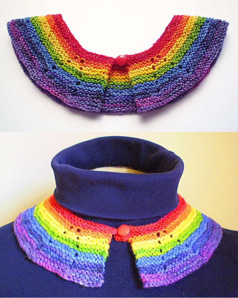 Free Knitting Pattern for Rainbow Collar