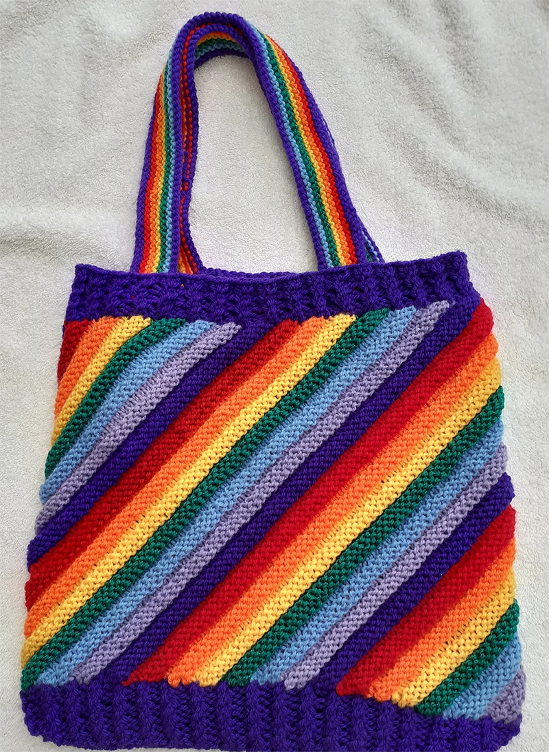  Rainbow Tote  Knitting Pattern