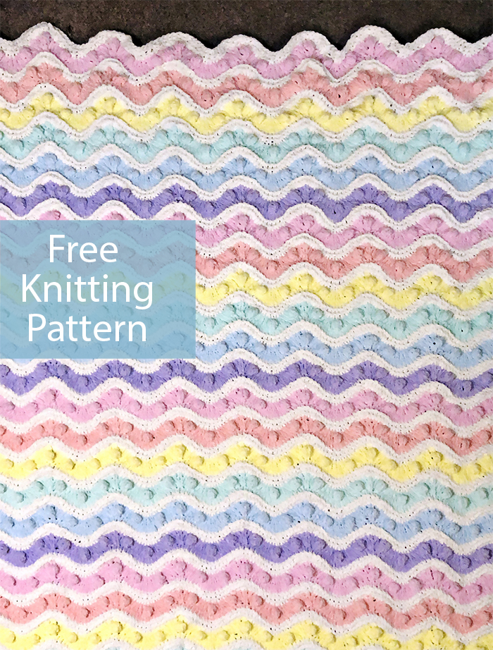 Free Knitting Pattern Rainbow Ripple Bobble Blanket
