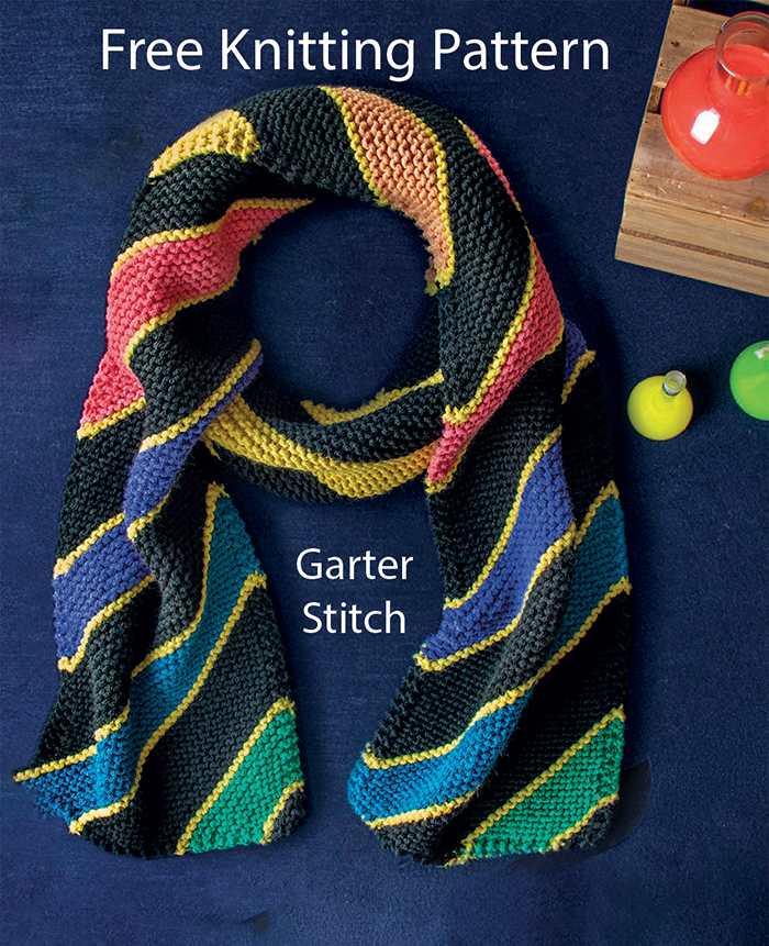 Free Rainbow Science Scarf Knitting Pattern