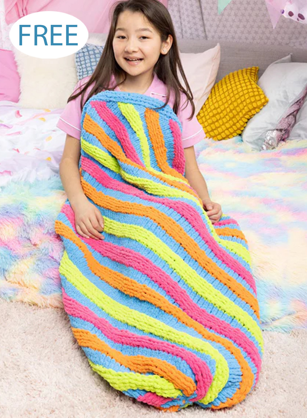 Free Rainbow Swirl Snuggle Sack Knitting Pattern