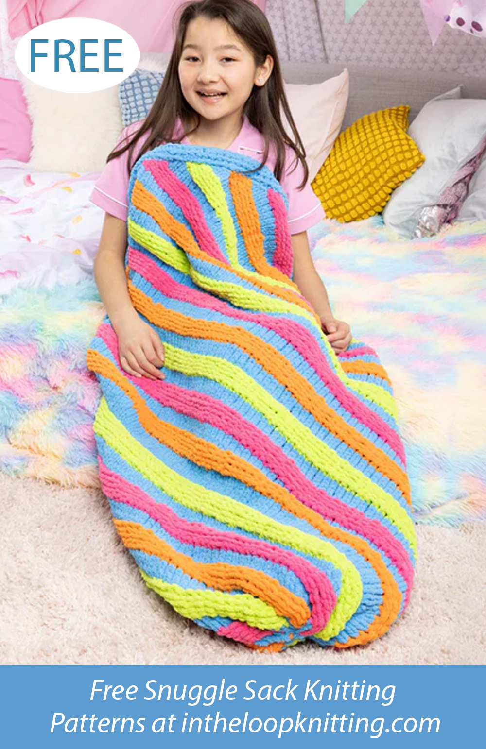 Free Rainbow Swirl Snuggle Sack Knitting Pattern