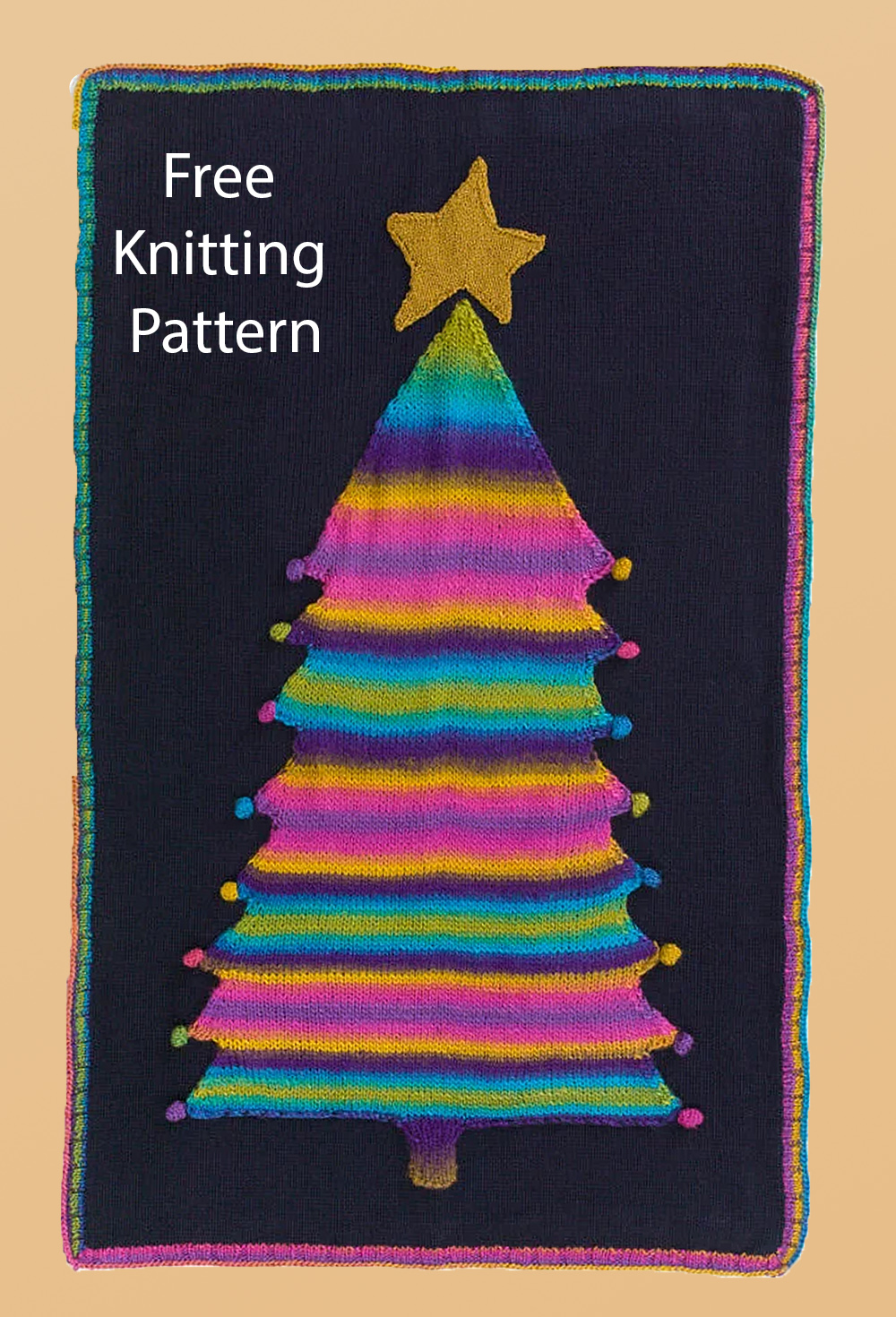 Rainbow Tree Throw Knitting Pattern