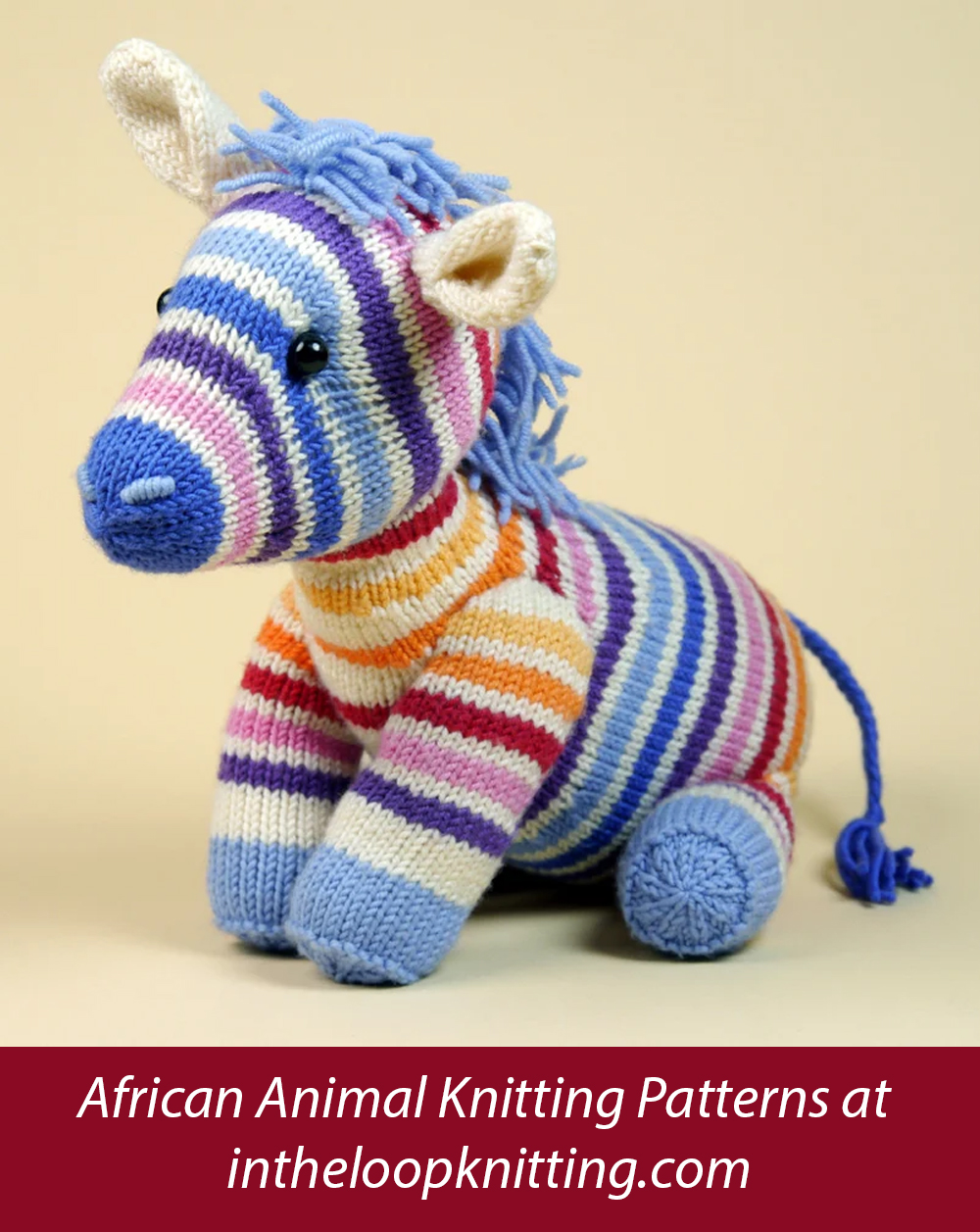 Zebra Knitting Pattern Rainbow Zebra Toy