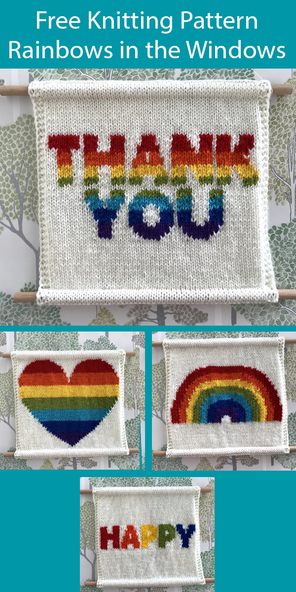 Free Knitting Pattern for Rainbows in the Windows