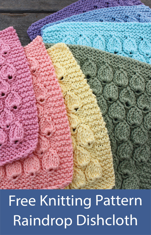 Free Dish Cloth Knitting Pattern Raindrop Dishcloth