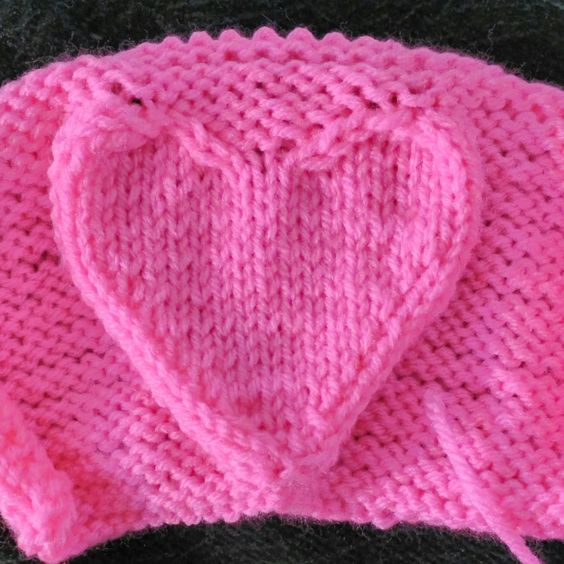 Free knitting pattern for Raised Heart Motif