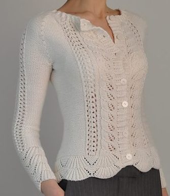 Knitting pattern for Rambling Rose long sleeved cardigan