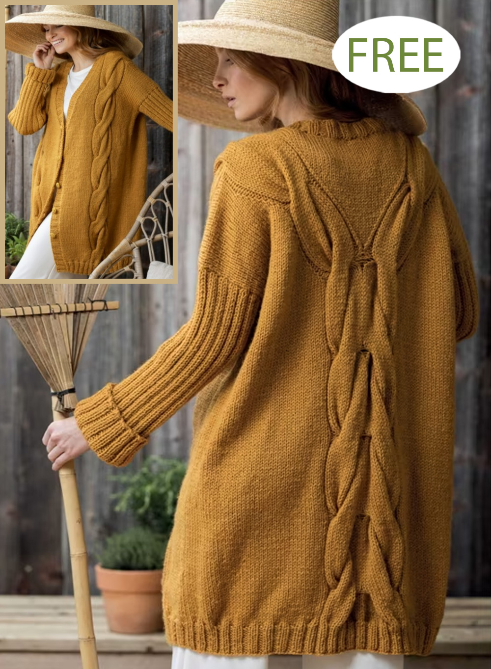 Free Rapunzel Cabled Cardigan Knitting Pattern