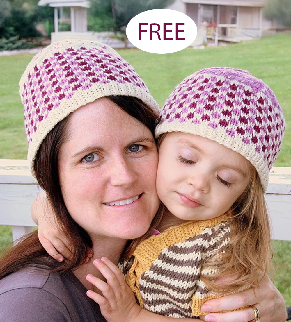 Free Raspberry Hat Knitting Pattern for the Whole Family