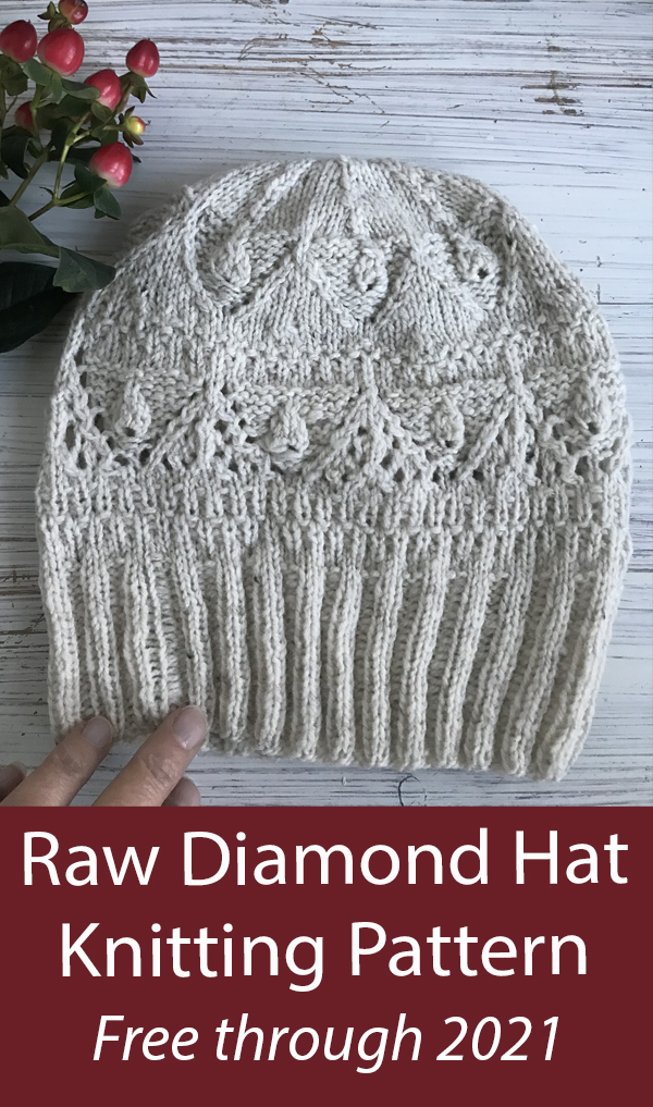 Raw Diamond Hat Free Knitting Pattern through 2021
