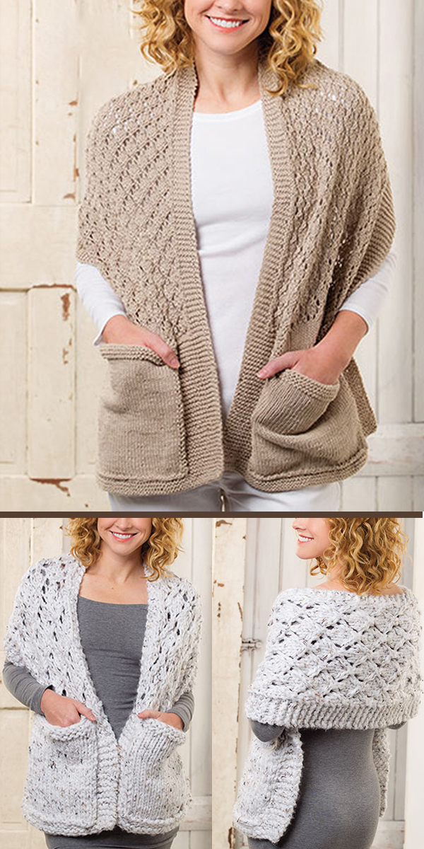 Shawl Knitting Patterns Reader's Wraps Pocket Shawls