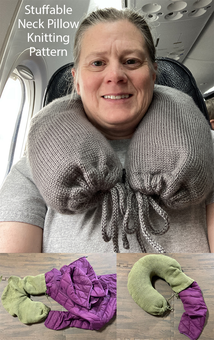 Ready To Fly Stuffable Neck Pillow  Knitting Pattern