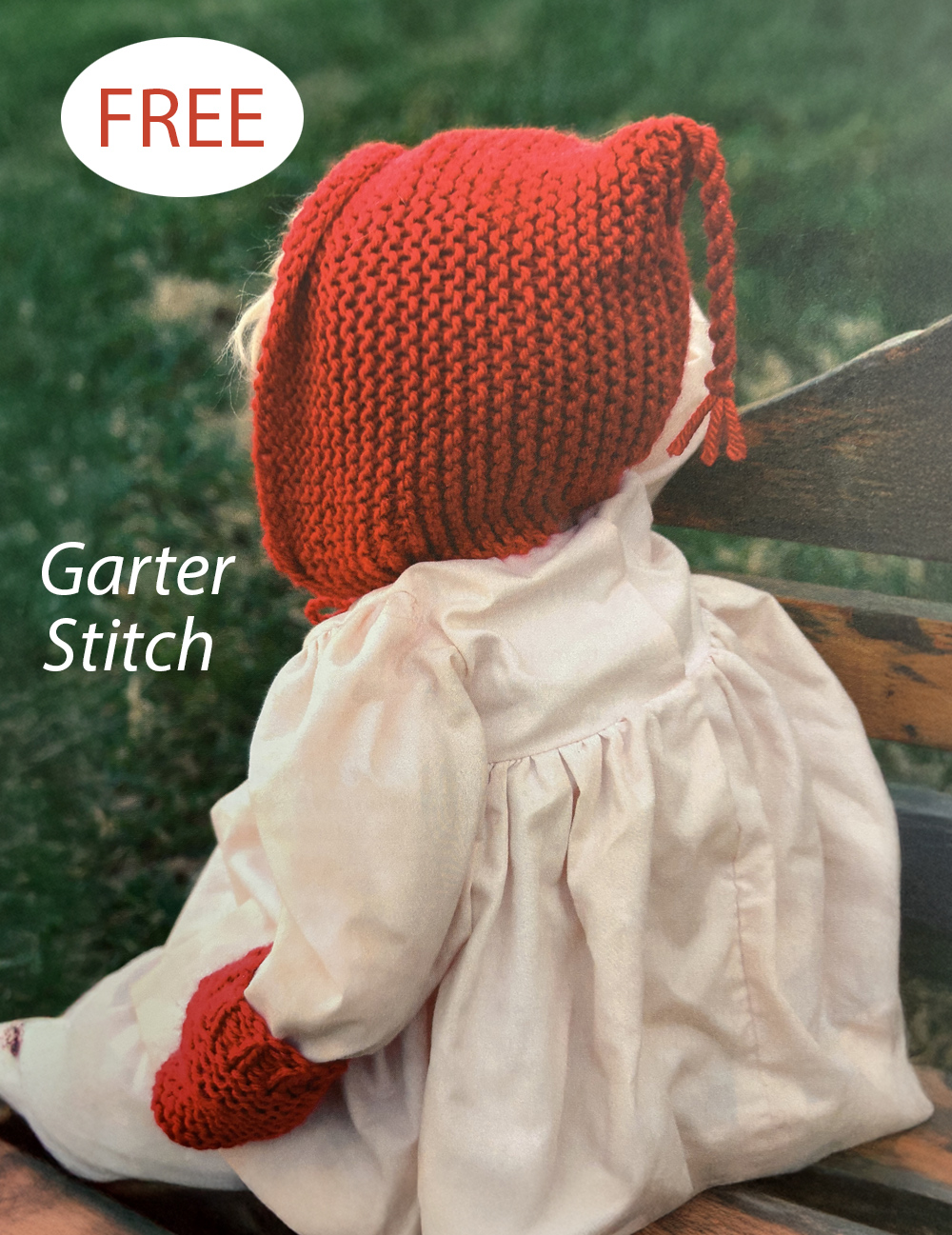 Free Knitting Pattern Garter Stitch Red Hat and Mittens for Baby