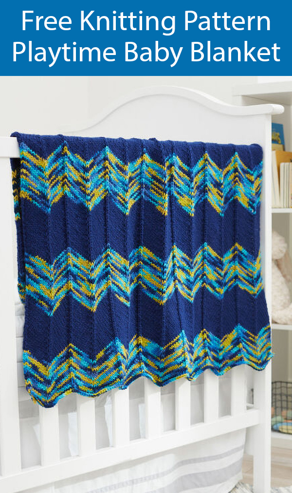 Free Knitting Pattern for 2 Row Playtime Baby Blanket