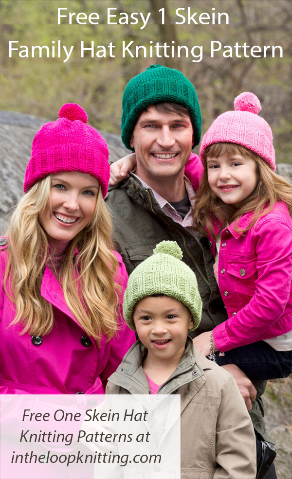 Free One Skein Hat Knitting Pattern Easy Family Hat