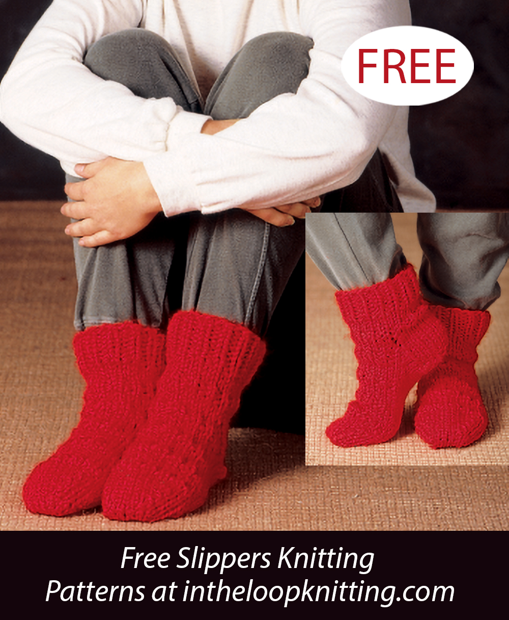 Free Red Hot Slipper Socks Knitting Pattern