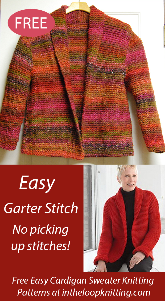 Free Easy Red Hot Sweater Jacket Cardigan Knitting Pattern