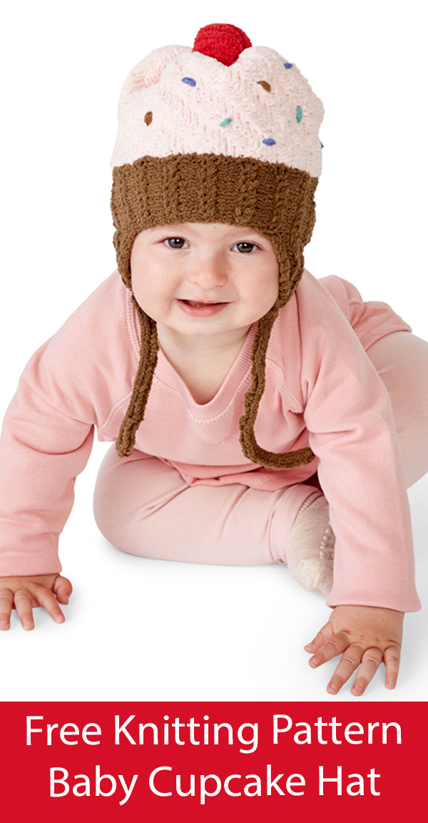 Free Baby Hat Knitting Pattern Red Velvet Cupcake Hat