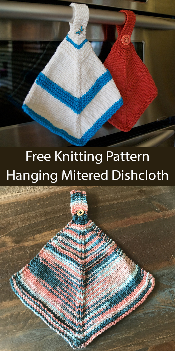 Hanging Mitered Dishcloth Free Knitting Pattern