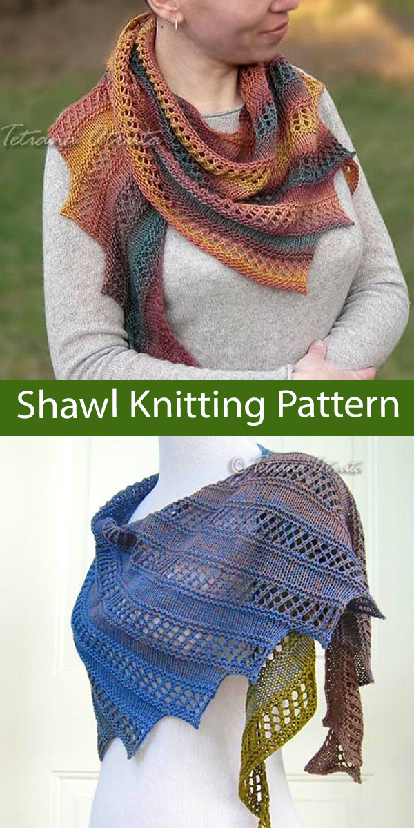 Shawl Knitting Pattern Reflection Line Shawl