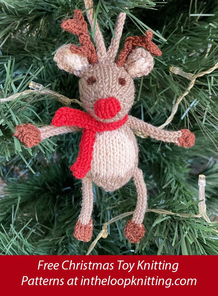 Free Reindeer Ornament or Toy Knitting Pattern
