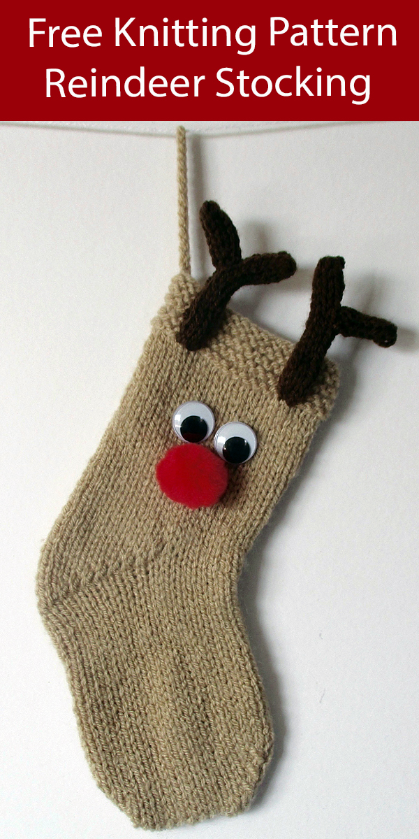 Free Christmas Stocking Knitting Pattern Reindeer Stocking