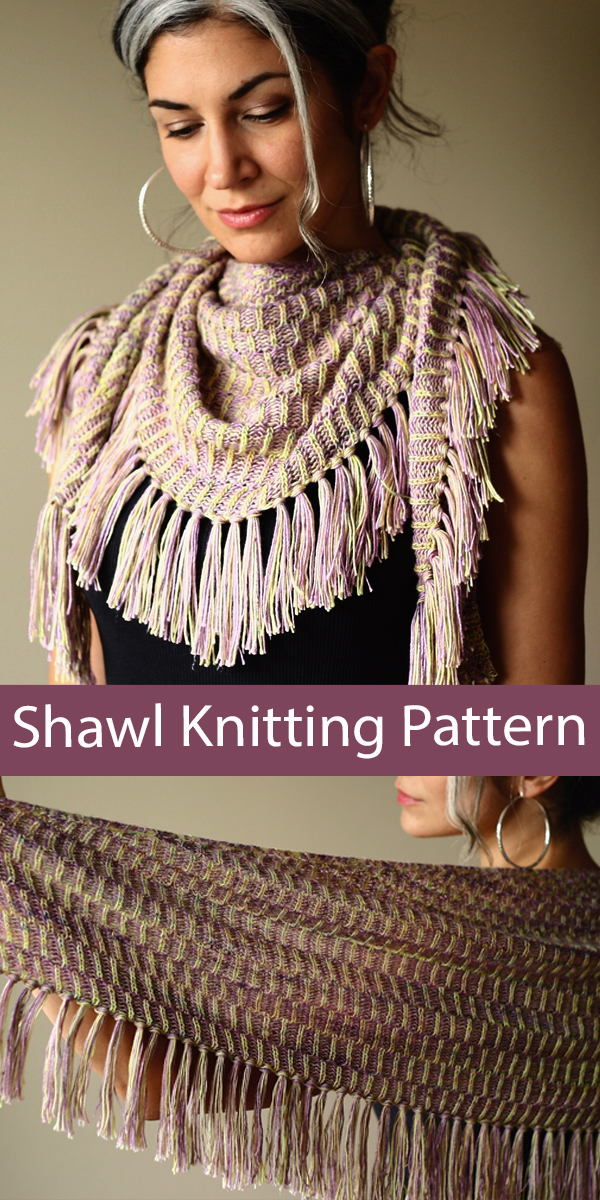 Shawl Knitting Pattern Fringed Crescent Shawl