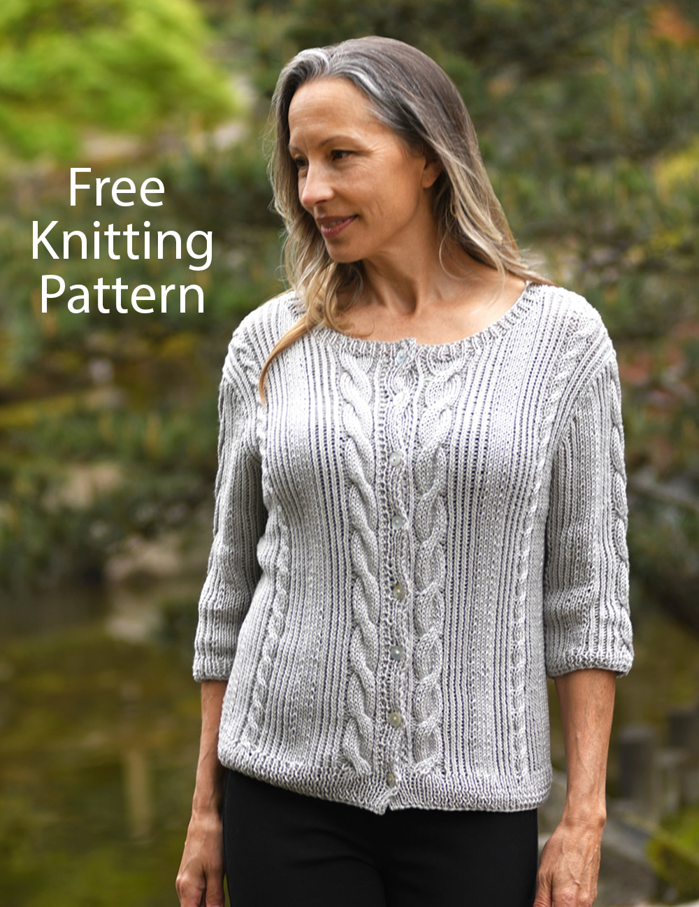 Cable and Rib Cardigan Knitting Pattern
