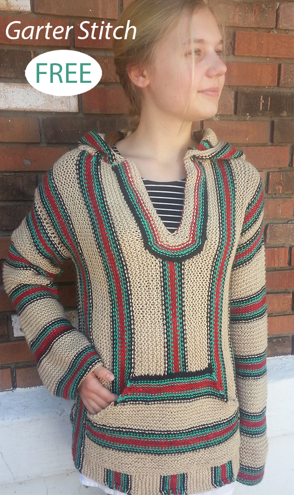 Retro Hippie Hoodie Knitting Pattern 