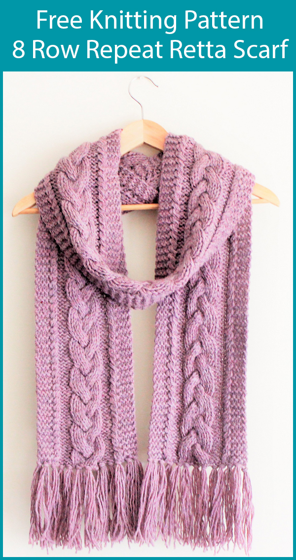 Free Knitting Pattern for 8 Row Repeat Retta Scarf