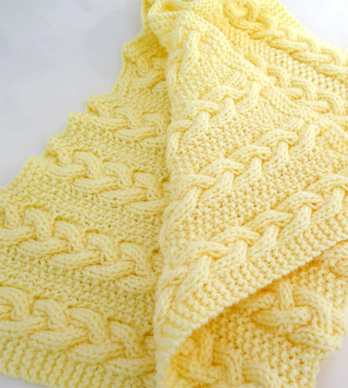 Knitting Pattern for Reversible Rapunzel's Surprise Cable Baby Blanket