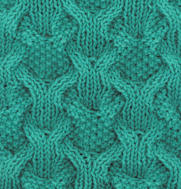 Free Knitting Pattern for Reversibly Cabled Dish Cloth