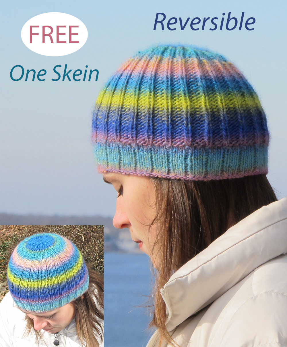 Free Hat Knitting Pattern Reversible Rib, Reversible Hat