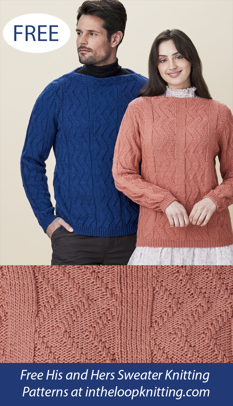 Free Sweater Knitting Pattern for Men and Women Zigzag Sweaters